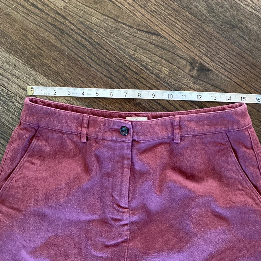 L.L.Bean Red Burgundy Slirt 10P Petite Long EUC Vintage
